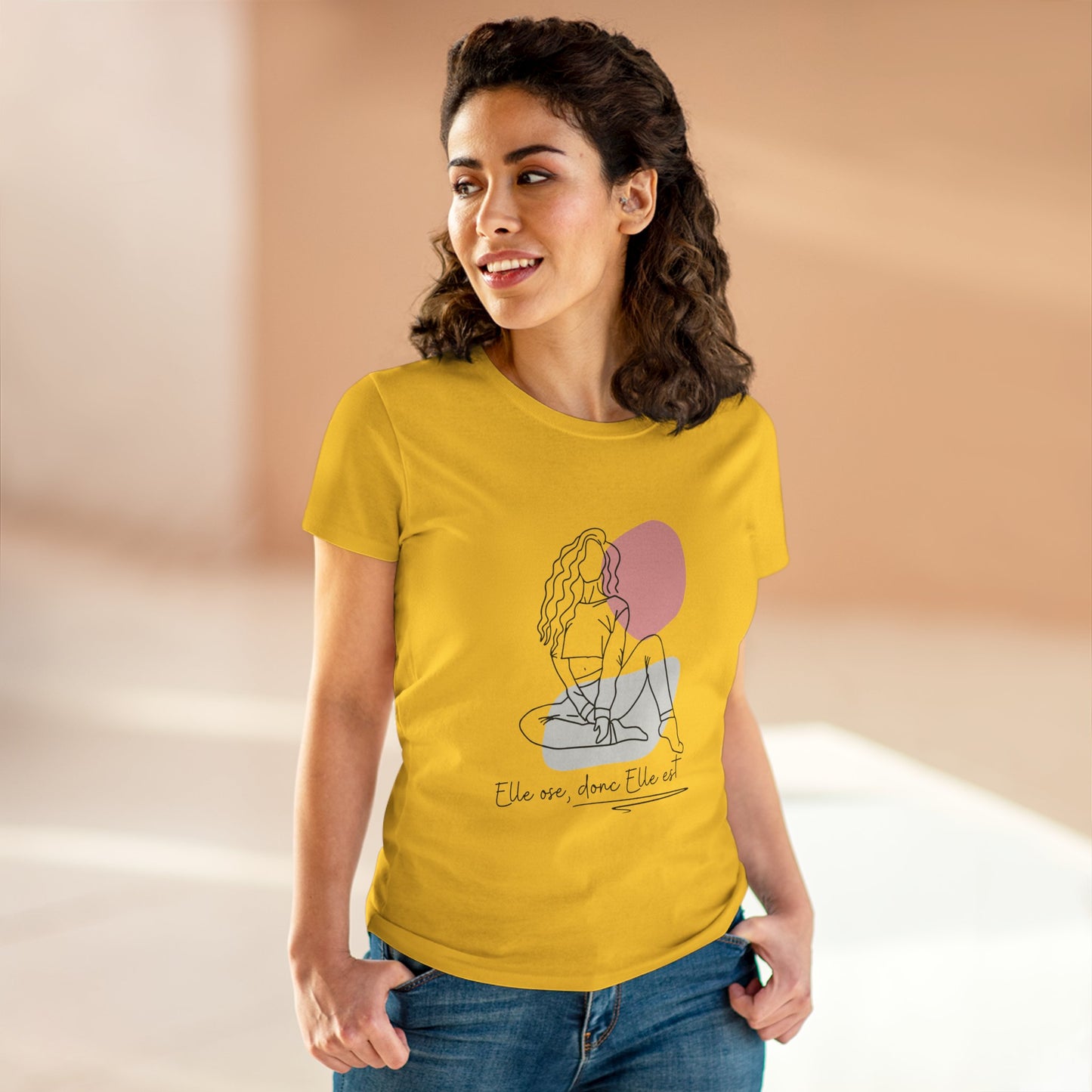 T-shirt en coton pour Femme "Elle ose, donc elle est" - Tenue décontractée et confortable