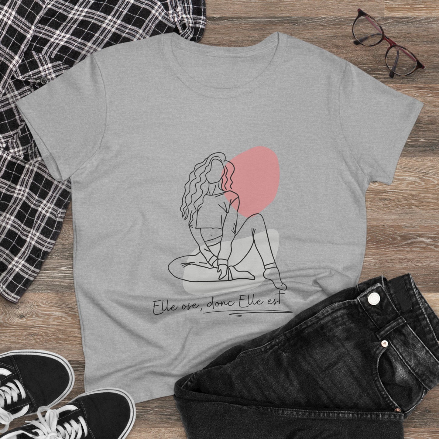 T-shirt en coton pour Femme "Elle ose, donc elle est" - Tenue décontractée et confortable