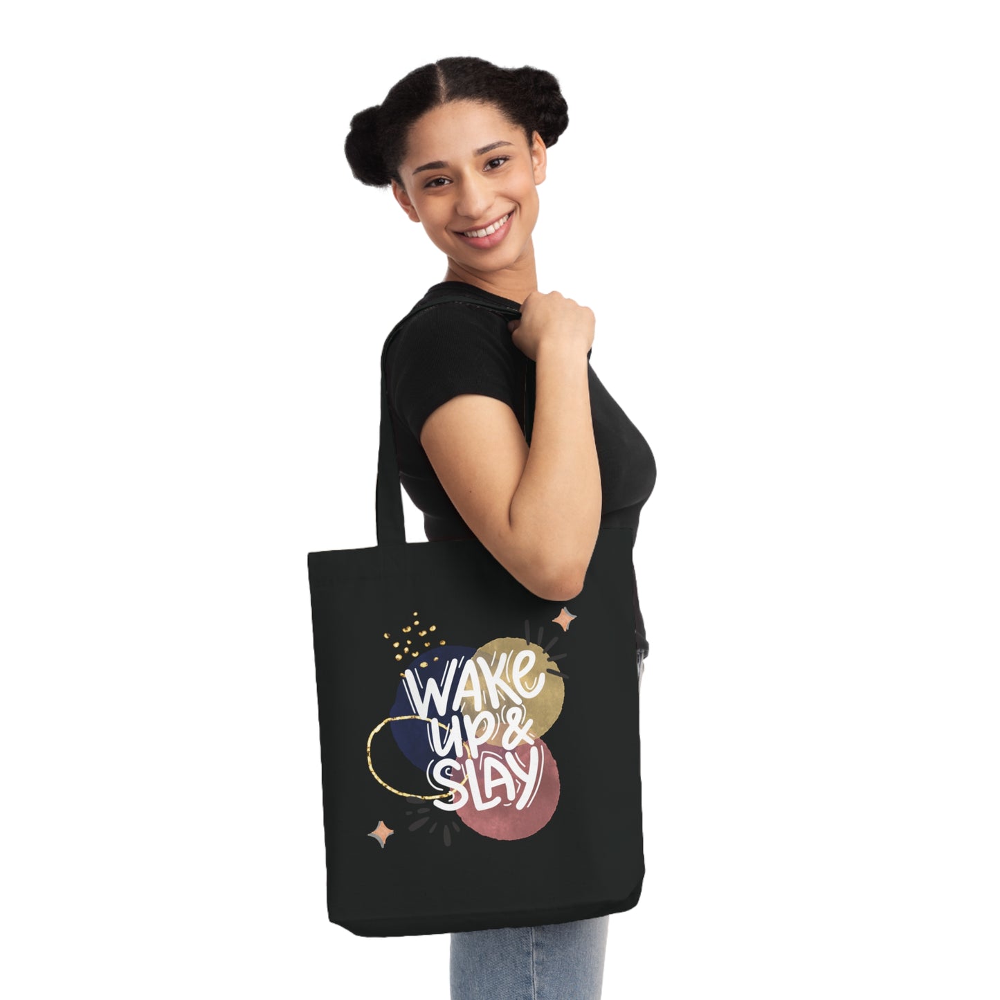 Tote Bag motivant tissé "Wake Up & Slay" (Éco-Responsable)