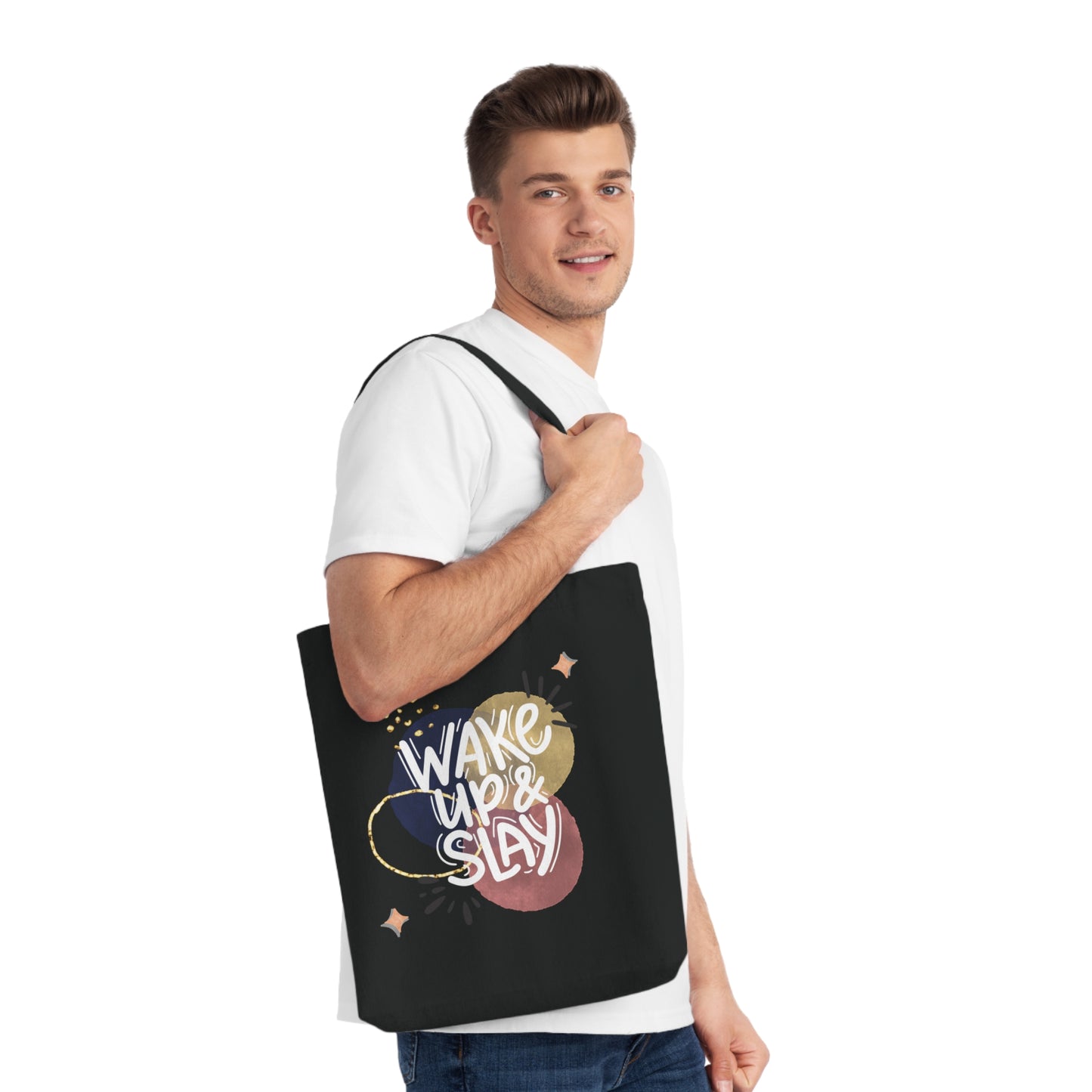 Tote Bag motivant tissé "Wake Up & Slay" (Éco-Responsable)