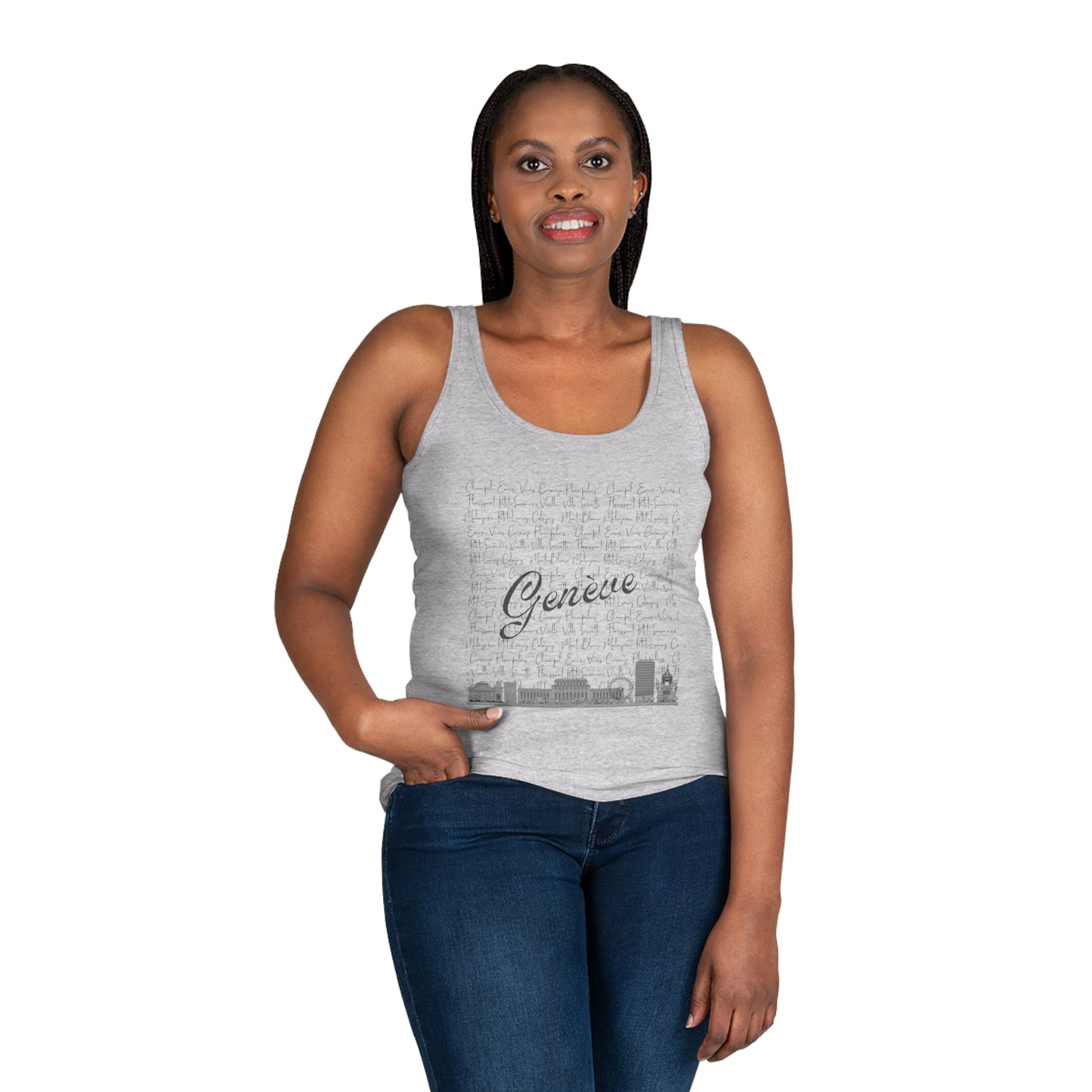Damen Tank Top "Genf Skyline &amp; Stadtviertel"