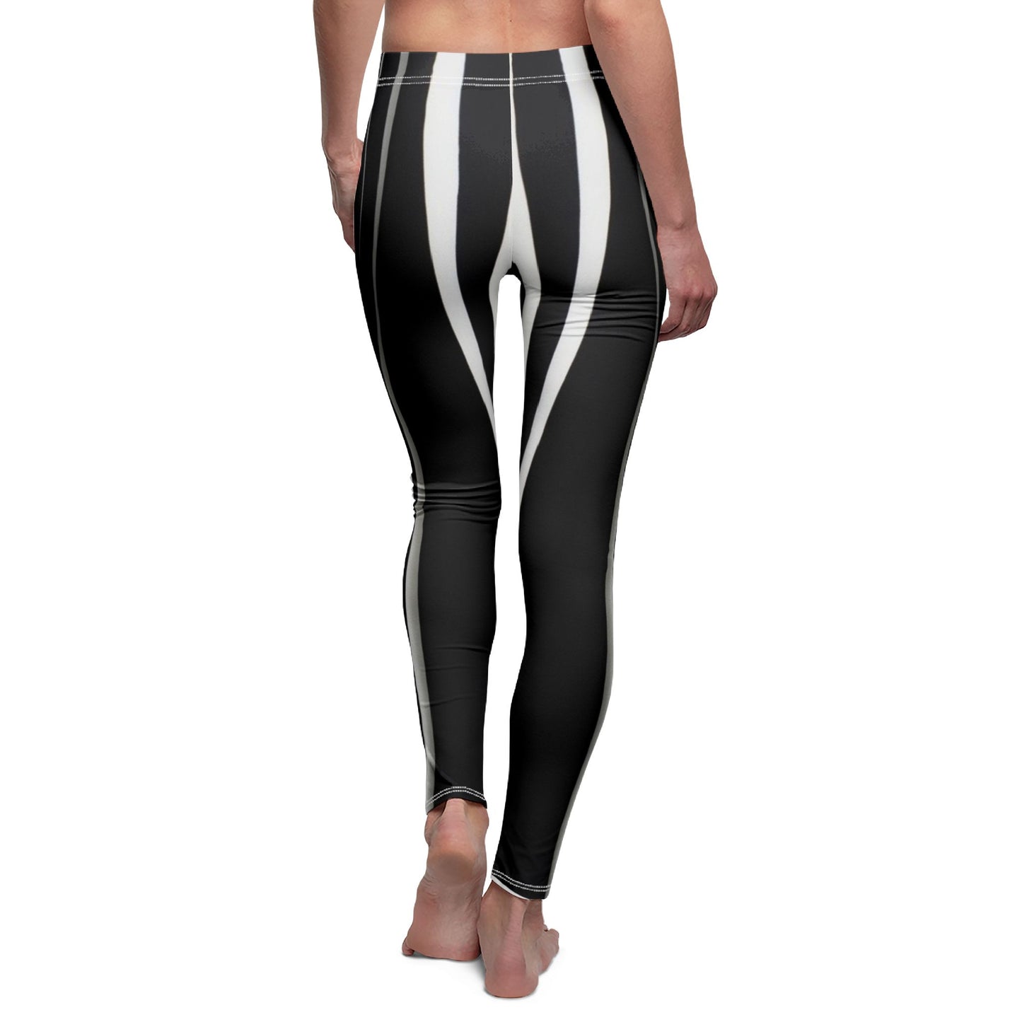Leggings "Rayés Noir et Blanc" - Look audacieux & silhouette élancée