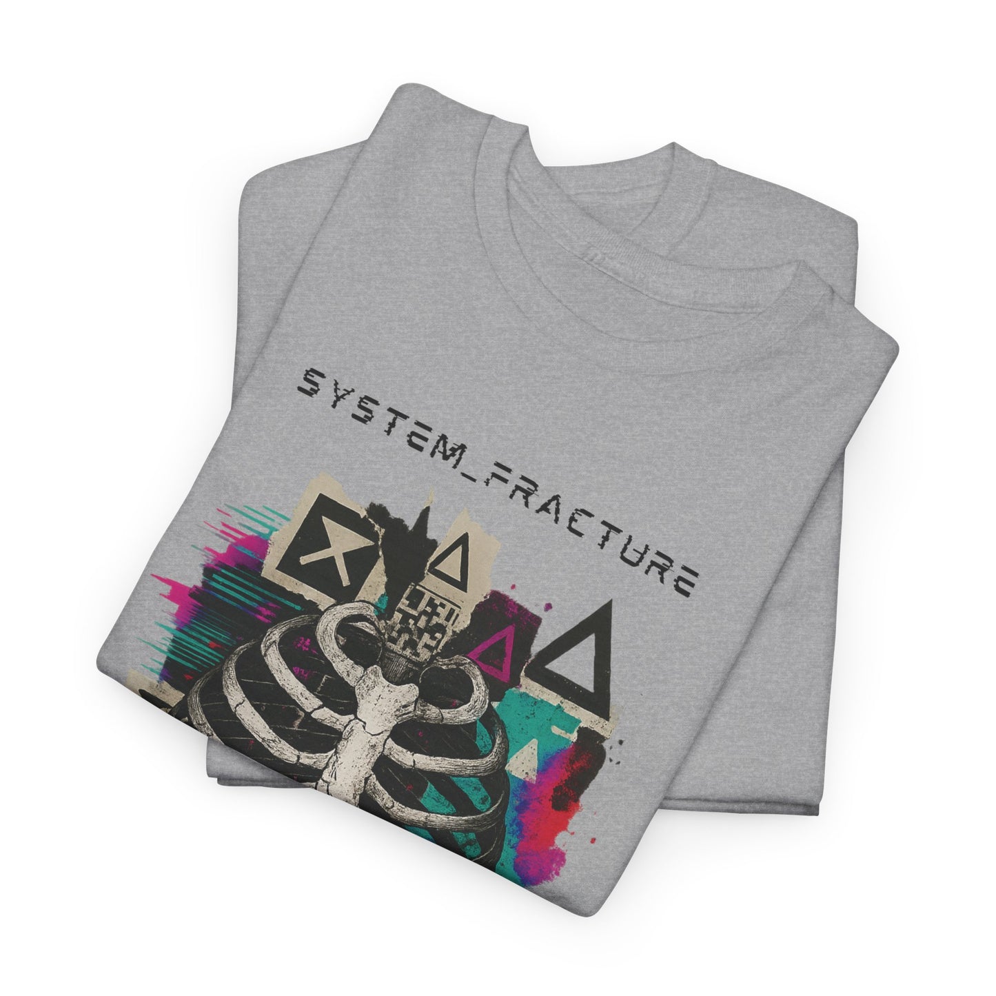 T-Shirt "System Fracture" unisexe en coton lourd