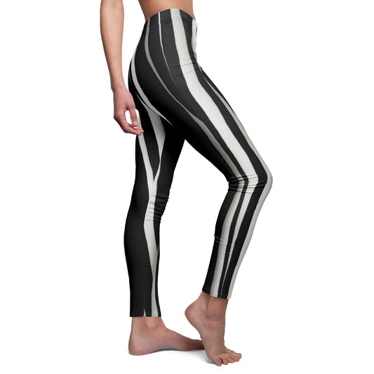 Leggings "Rayés Noir et Blanc" - Look audacieux & silhouette élancée