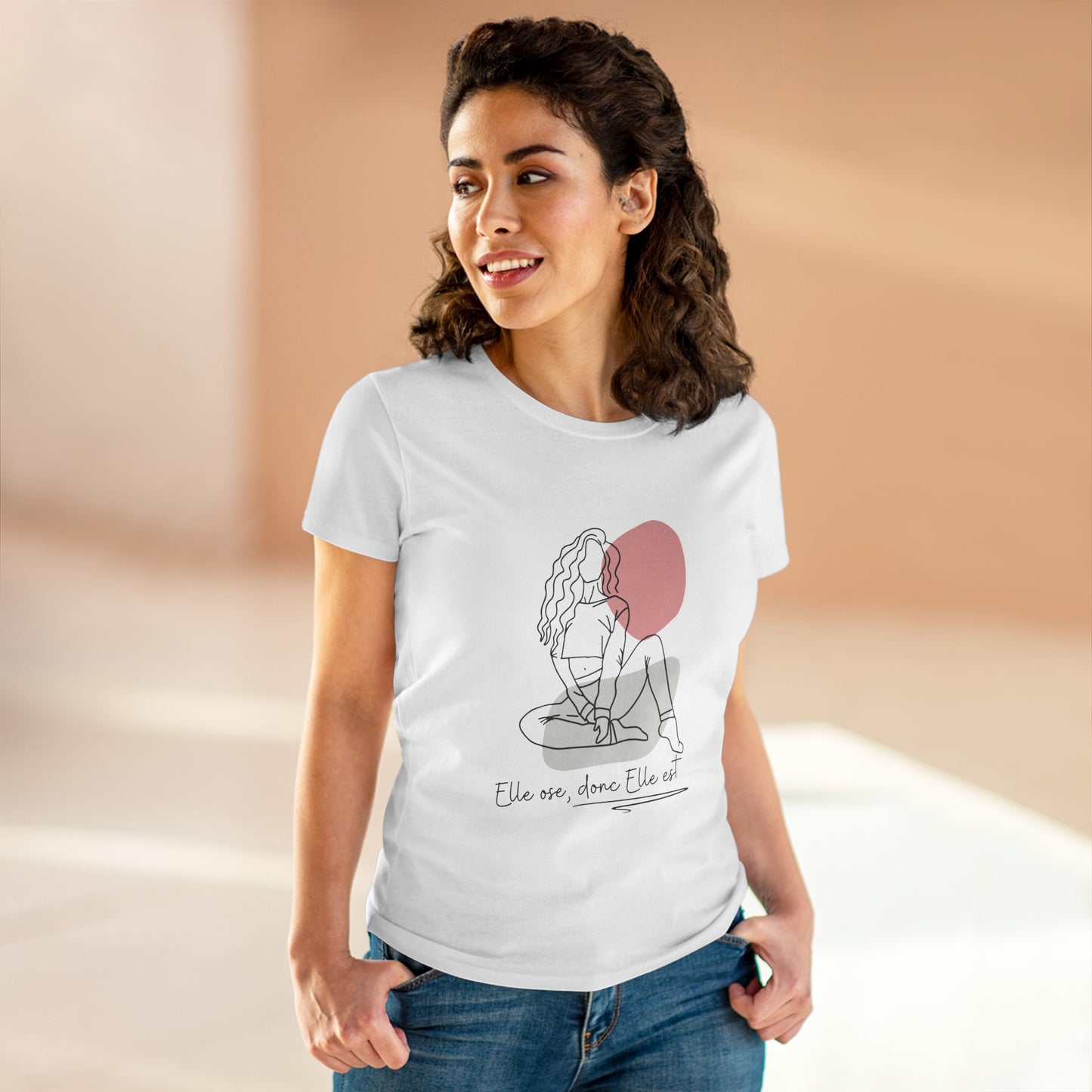 T-shirt en coton pour Femme "Elle ose, donc elle est" - Tenue décontractée et confortable