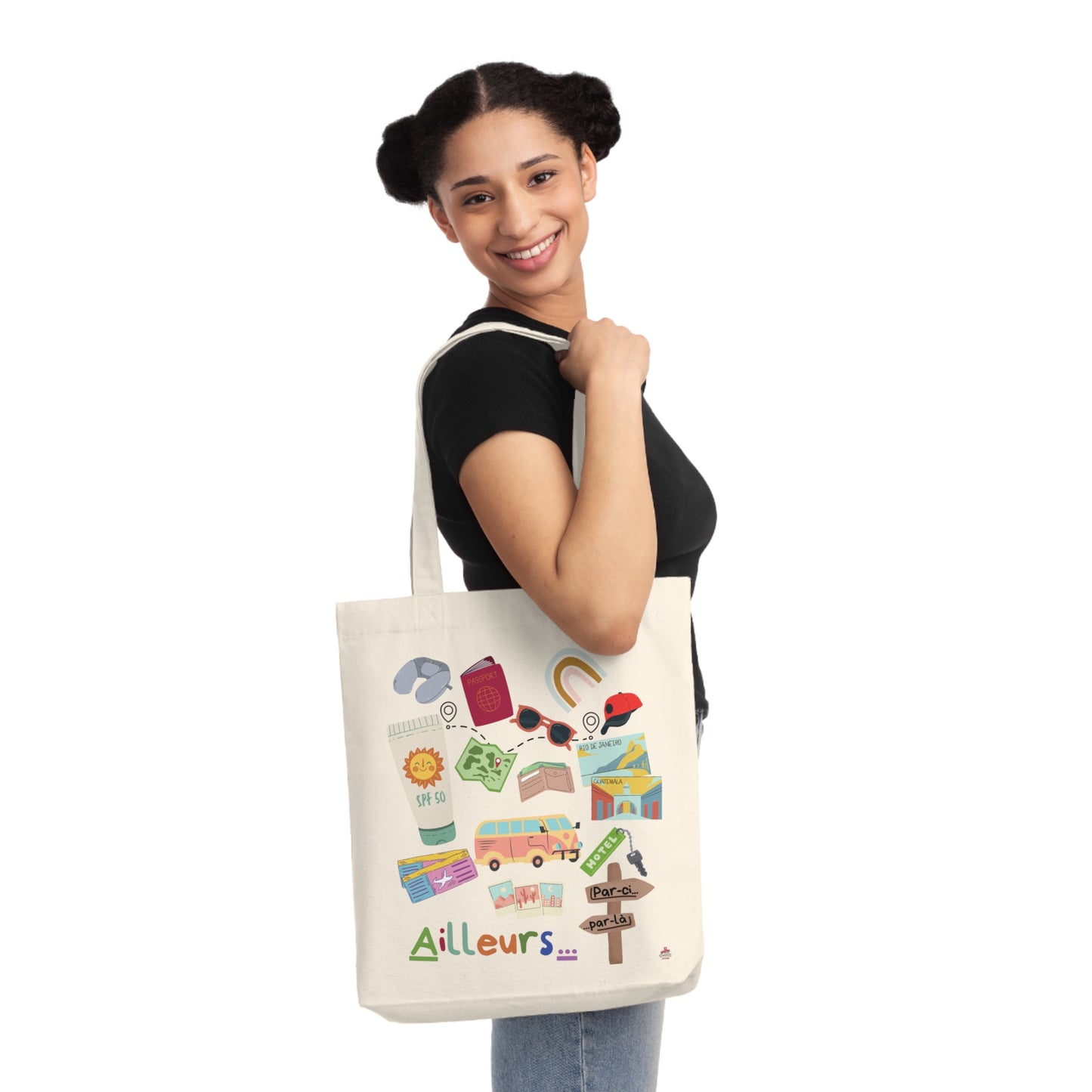 Tote Bag Tissé "Ailleurs..." - L'appel du voyage (Éco-Responsable)