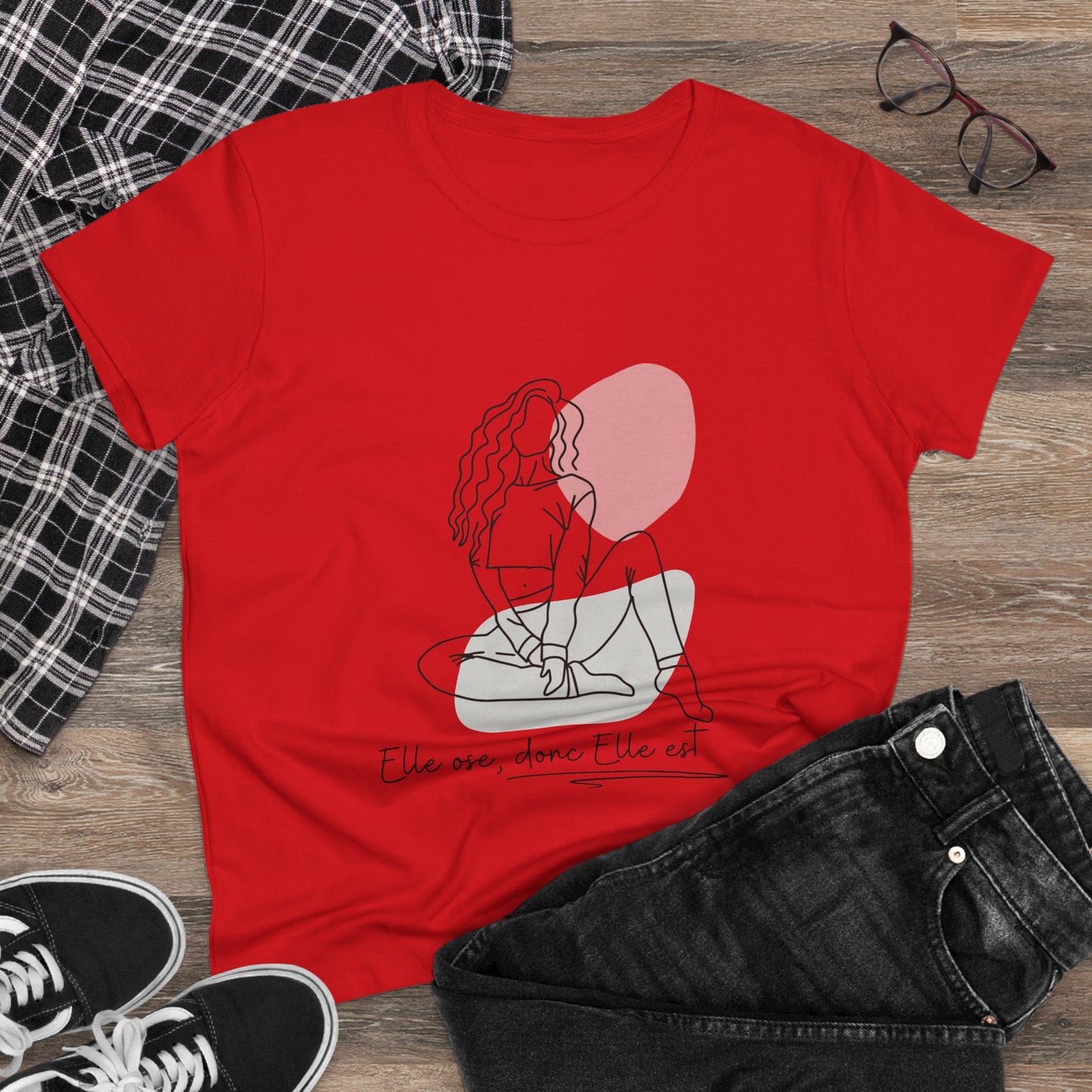 T-shirt en coton pour Femme "Elle ose, donc elle est" - Tenue décontractée et confortable