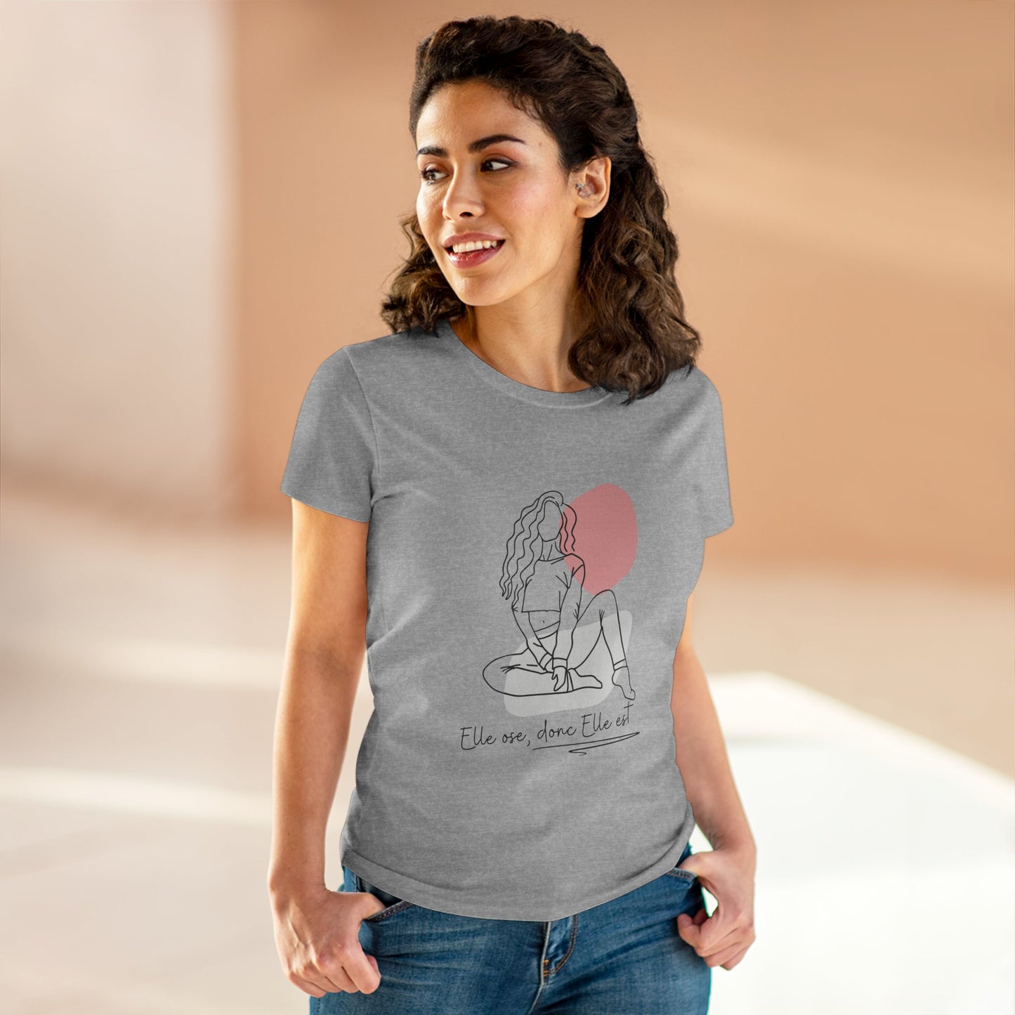 T-shirt en coton pour Femme "Elle ose, donc elle est" - Tenue décontractée et confortable