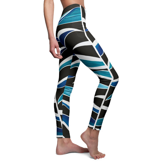 Leggings "Éclat de Vagues : Danse des Courbes"