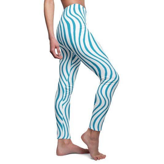 Leggings "Onda" - Ondes océaniques bleues hypnotiques