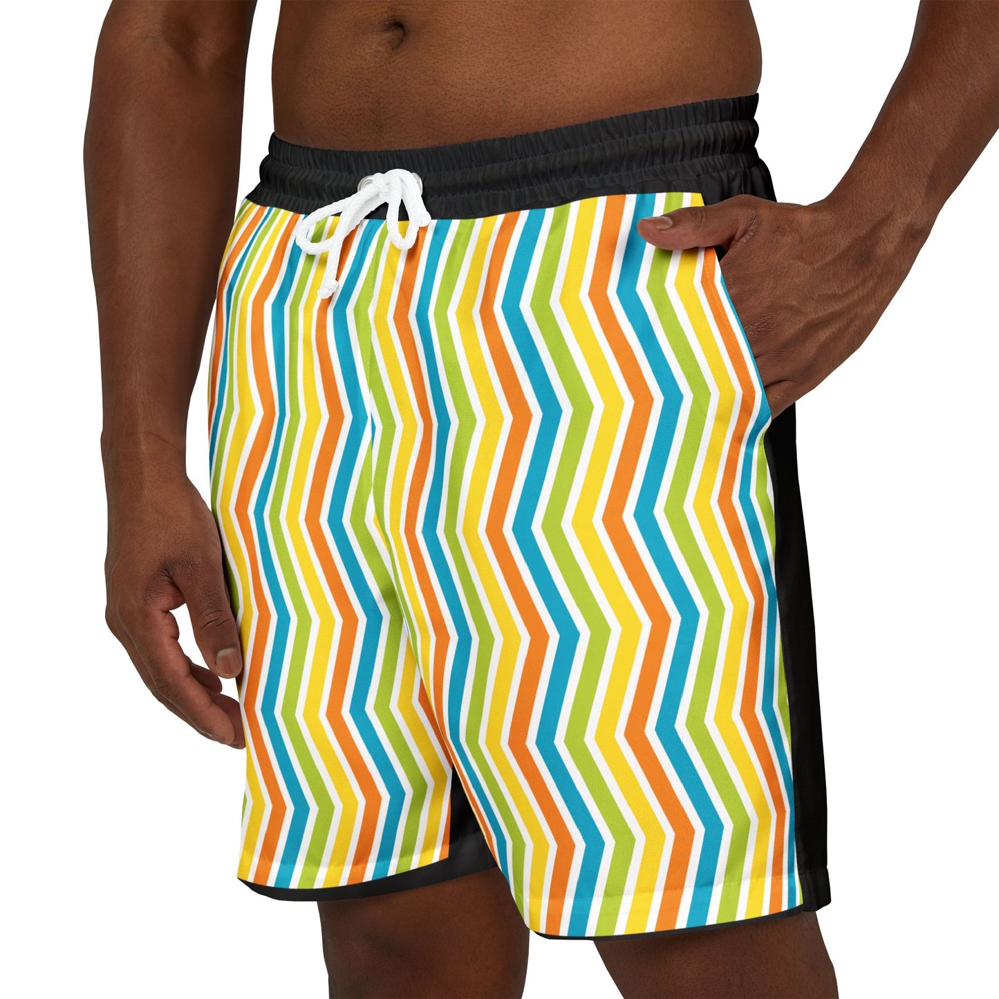 Shorts Piscine et Plage "Zébré Multicolore" - Style Rétro